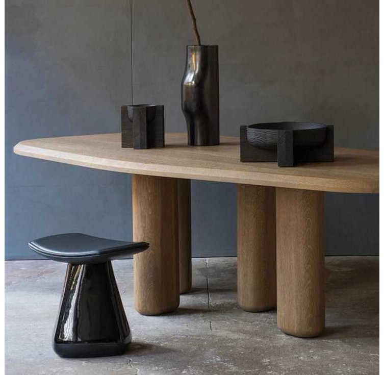 원목 거실 긴 테이블 원형 6인 식탁테이블 2000 2400, 스모키 185x95x75