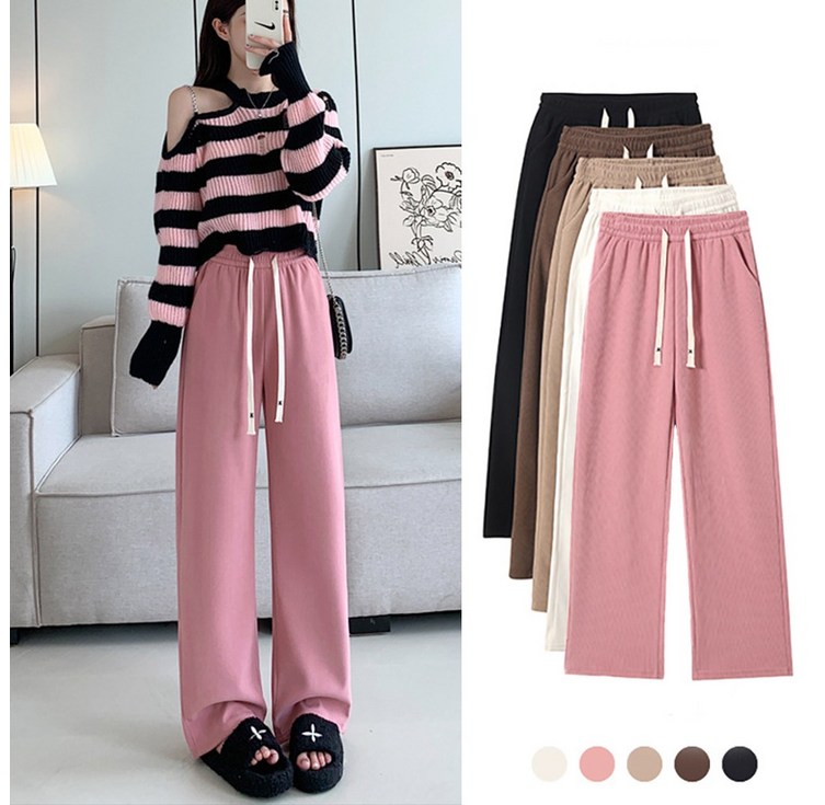 앨리 코듀로이팬츠 골덴 와이드 밴딩바지 3기장