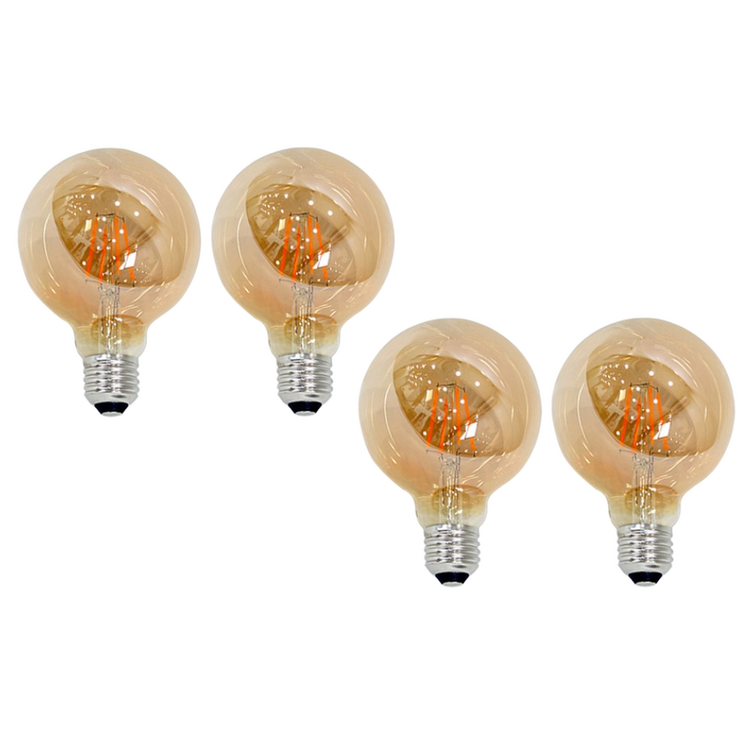 Ledison LED 에디슨전구 G95 4w, 4개, 전구색