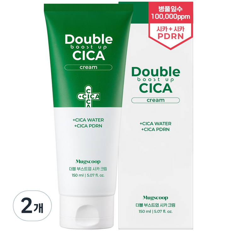 머그스쿱 시카 10만PPM PDRN 수분 보습 장벽 크림, 2개, 150ml